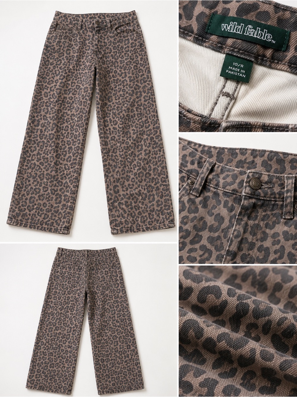 Women's Leopard Print Jeans - Taupe/Gray